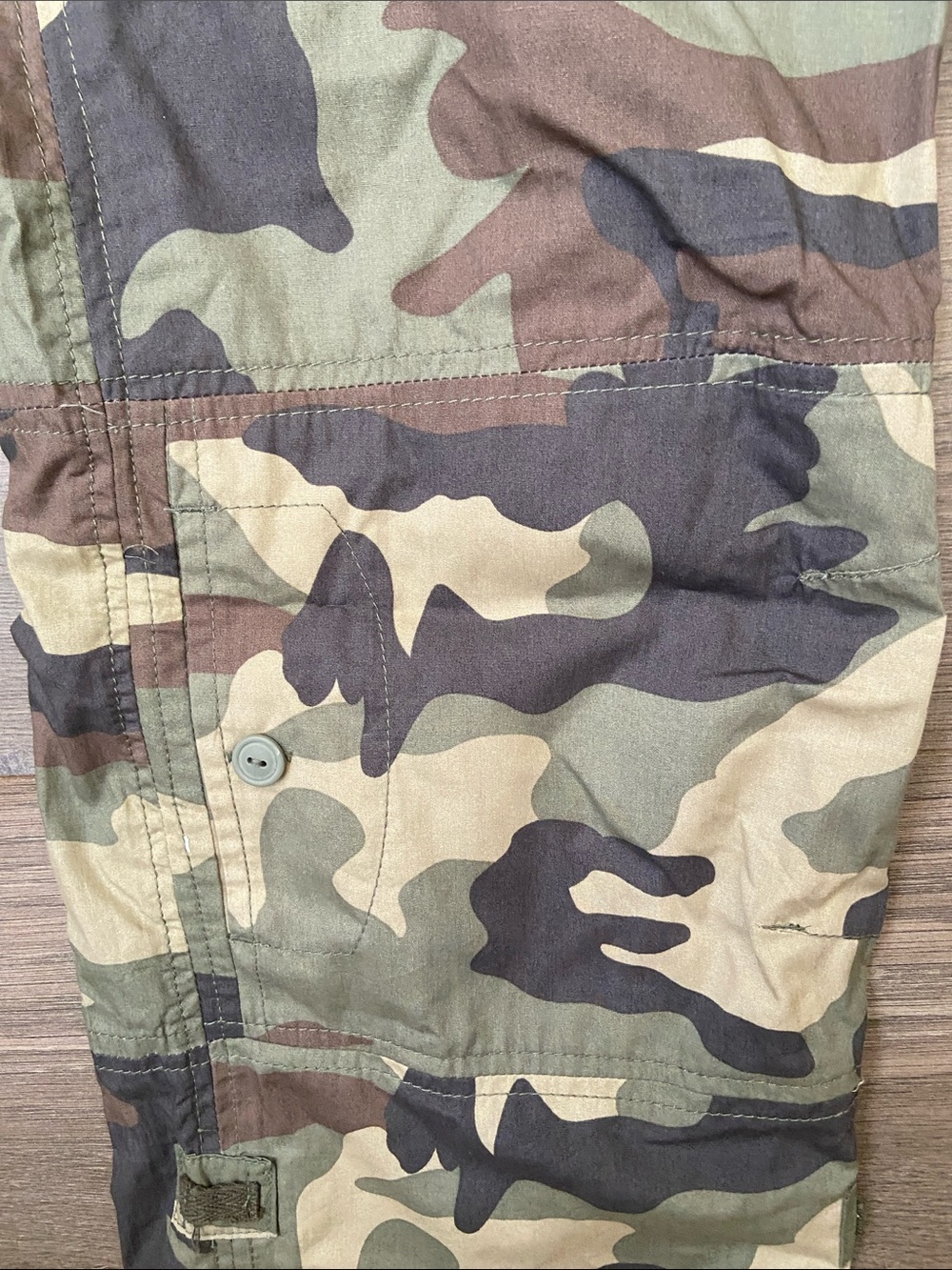 CAMO CARGO STRAIGHT PANTS WIDE ELASTIC BAND DRAWSTRINGS ADJUSTABLE ROLL-UP PANTS - Picture 7 of 13
